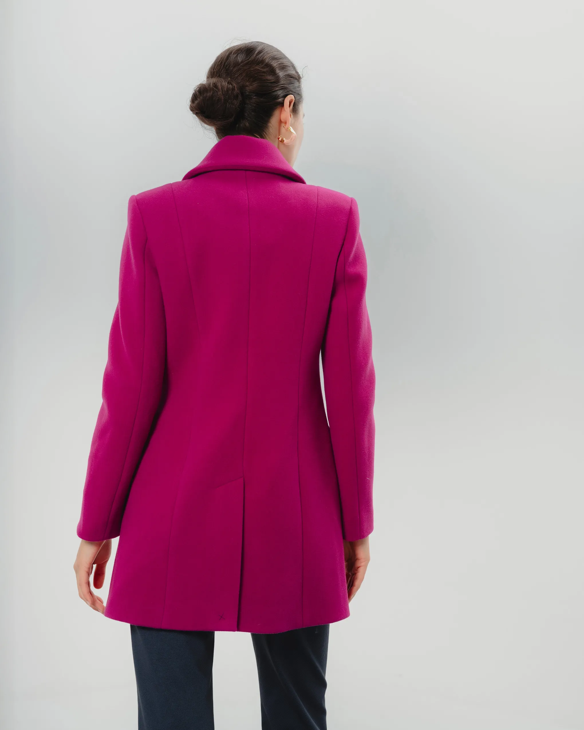 Abrigo Doble Botonadura Magenta Ana