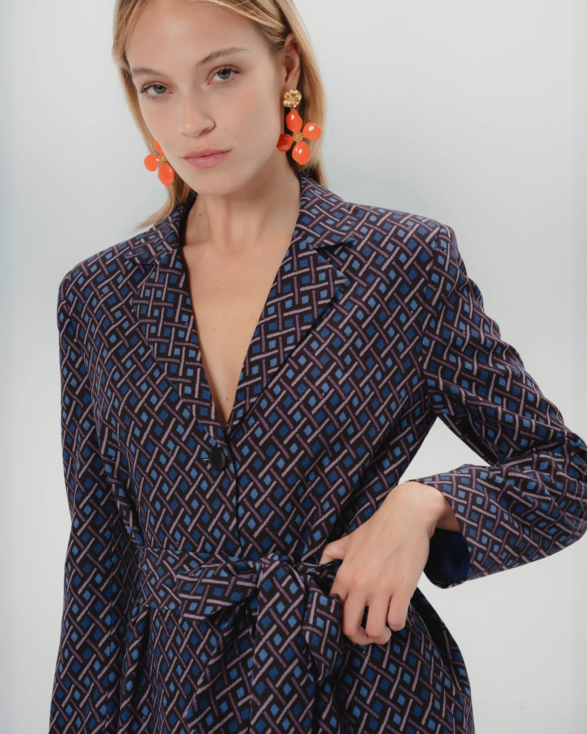 Blazer estampada Elena azul