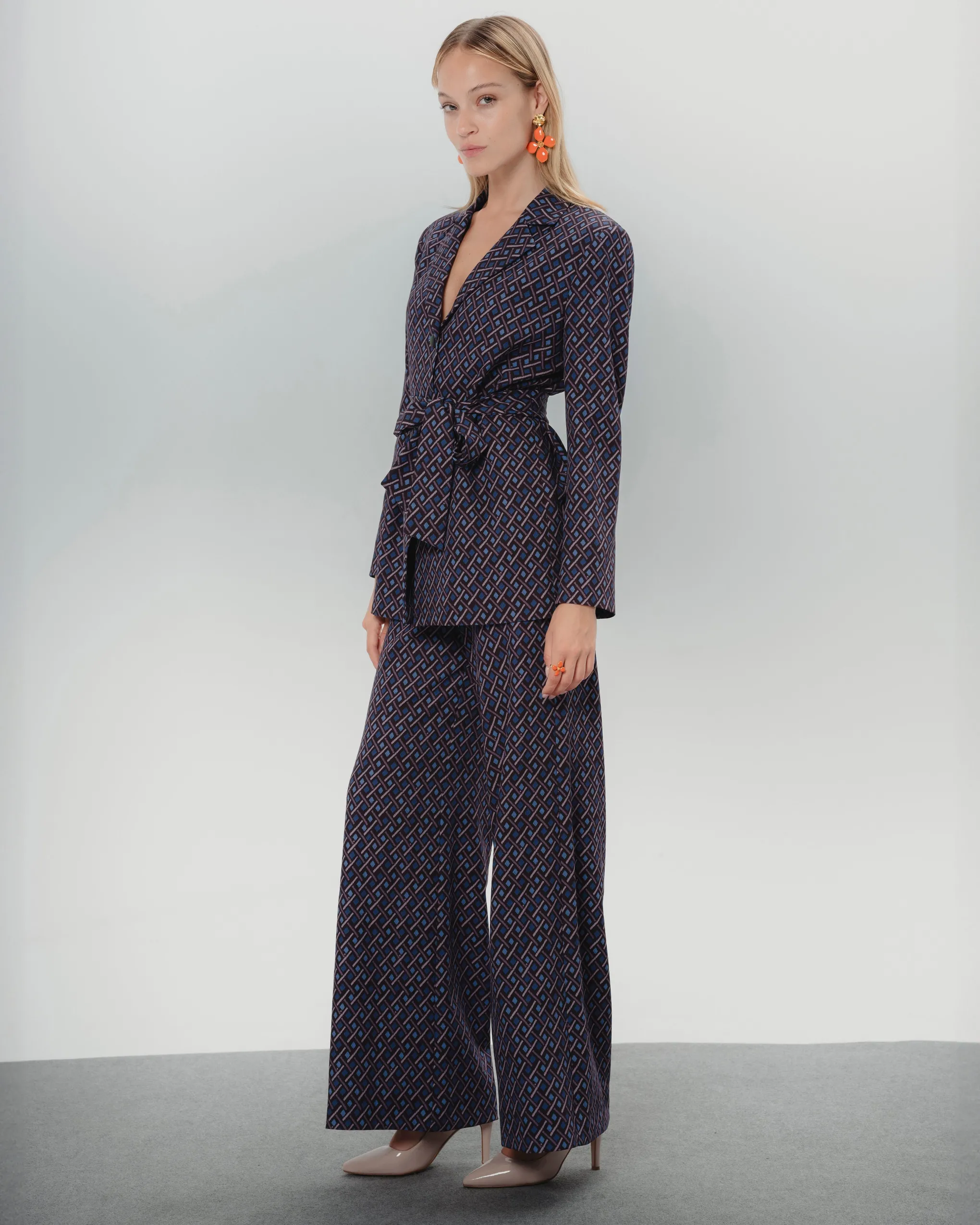 Blazer estampada Elena azul