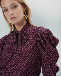 Blusa estampada con lazo Elena