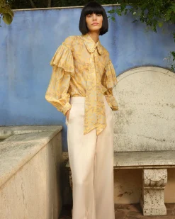 Blusa Flores Dune cuello Lazo