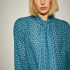 Blusa Lazada Cuello Estampado Geométrico