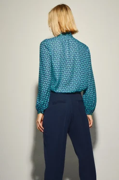 Blusa Lazada Cuello Estampado Geométrico