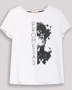 Camiseta Blanca Ilustrada Promesas