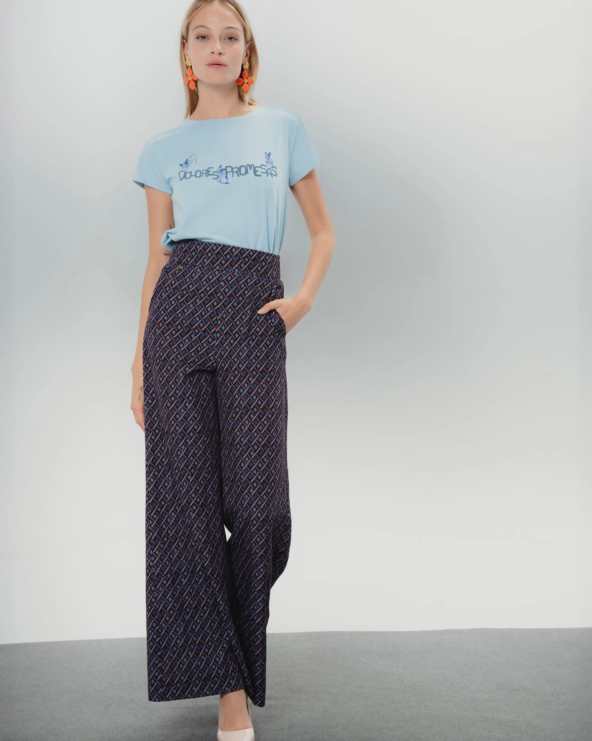 Camiseta Dolores y Tula Azul Casual
