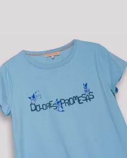 Camiseta Dolores y Tula Azul Casual