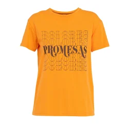 Camiseta Naranja letrero Dolores Promesas