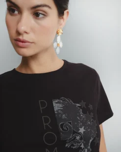 Camiseta Negra Ilustrada Promesas