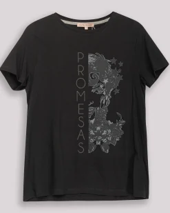 Camiseta Negra Ilustrada Promesas