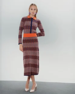 Falda de Punto Midi Geométrica Luna