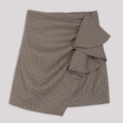 Falda Drapeada Mini Gris