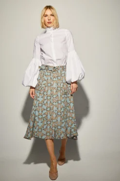 Falda Midi Estampada Mariposas