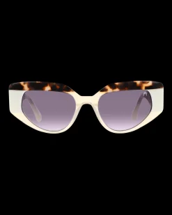 Gafa con tendencia a cat eye beige, blanca y habana