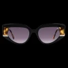 Gafa con tendencia a cat eye negra, habana y blanca