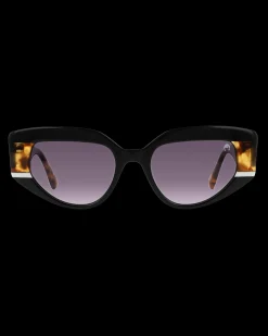 Gafa con tendencia a cat eye negra, habana y blanca