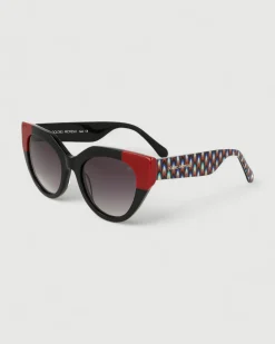 Gafa con tendencia a cat eye beige, habana y estampado