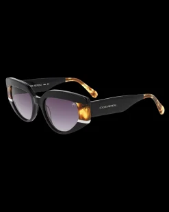 Gafa con tendencia a cat eye negra, habana y blanca
