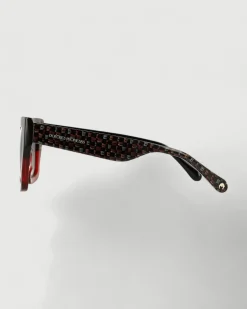 Gafa con tendencia a cat eye habana, burdeos y estampado