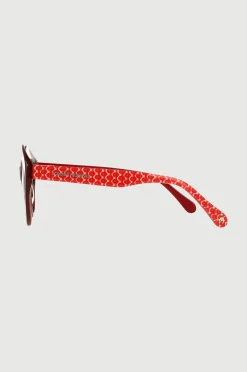 Gafa con tendencia a cat eye burdeos semitransparente