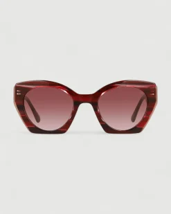 Gafa con tendencia a mariposa burdeos, marron y estampado