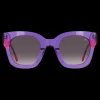 Gafa con tendencia cuadrada lila y fucsia