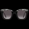 Gafa con tendencia cuadrada negra con estampado de lunares