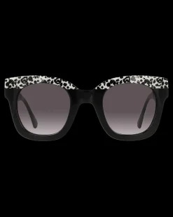 Gafa con tendencia cuadrada negra con estampado de lunares