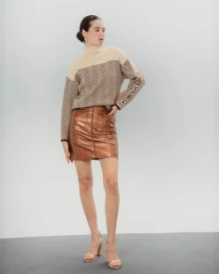 Jersey Estampado Beige y Marrón Eva