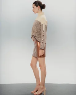 Jersey Estampado Beige y Marrón Eva