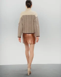 Jersey Estampado Beige y Marrón Eva