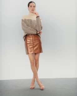 Jersey Estampado Beige y Marrón Eva