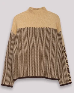 Jersey Estampado Beige y Marrón Eva
