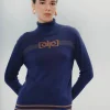Jersey Punto Azul Cuello Alto Carla