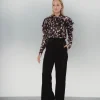 Pantalón ancho pinzas mujer