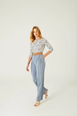 Pantalón cupro azul