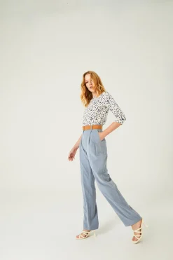 Pantalón cupro azul