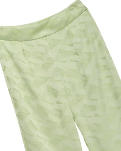 Pantalón recto fluido jacquard