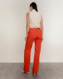 Pantalón recto rojo