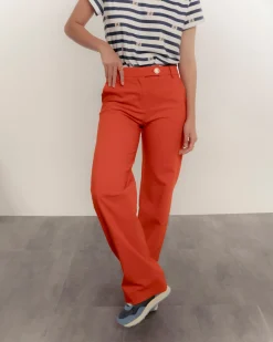 Pantalón recto rojo