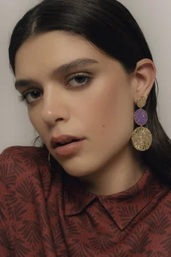 Pendientes Geiser Morado