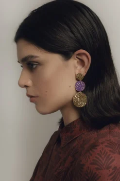 Pendientes Geiser Morado