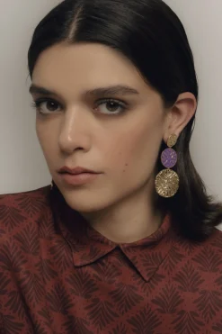 Pendientes Geiser Morado
