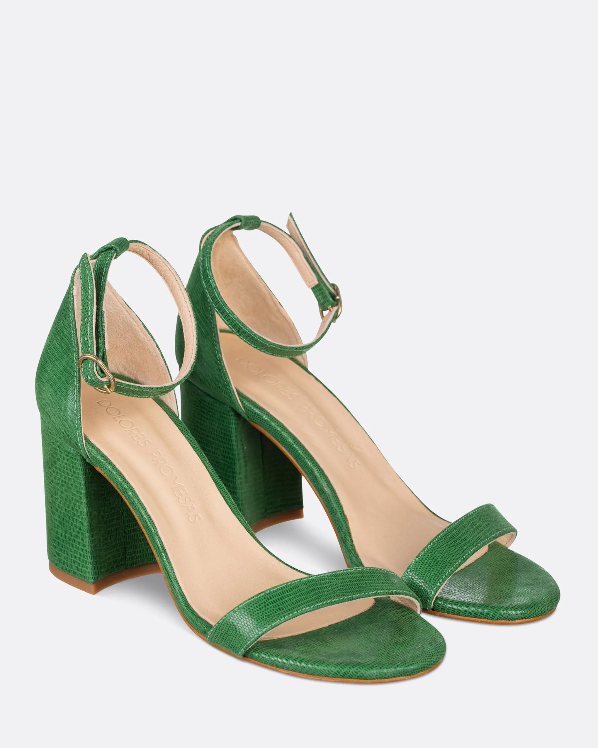 Sandalia Tacón Verde Sonríe