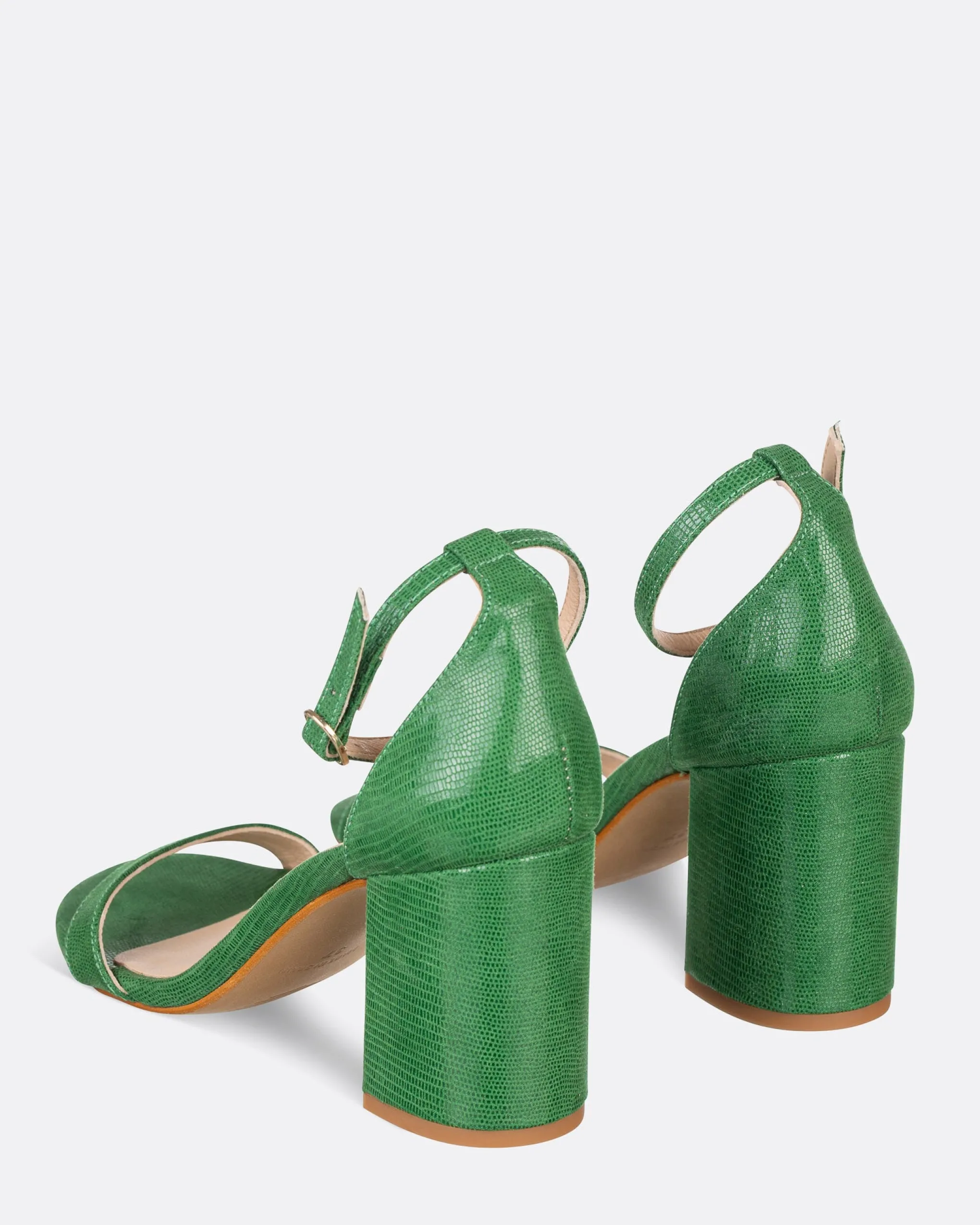 Sandalia Tacón Verde Sonríe
