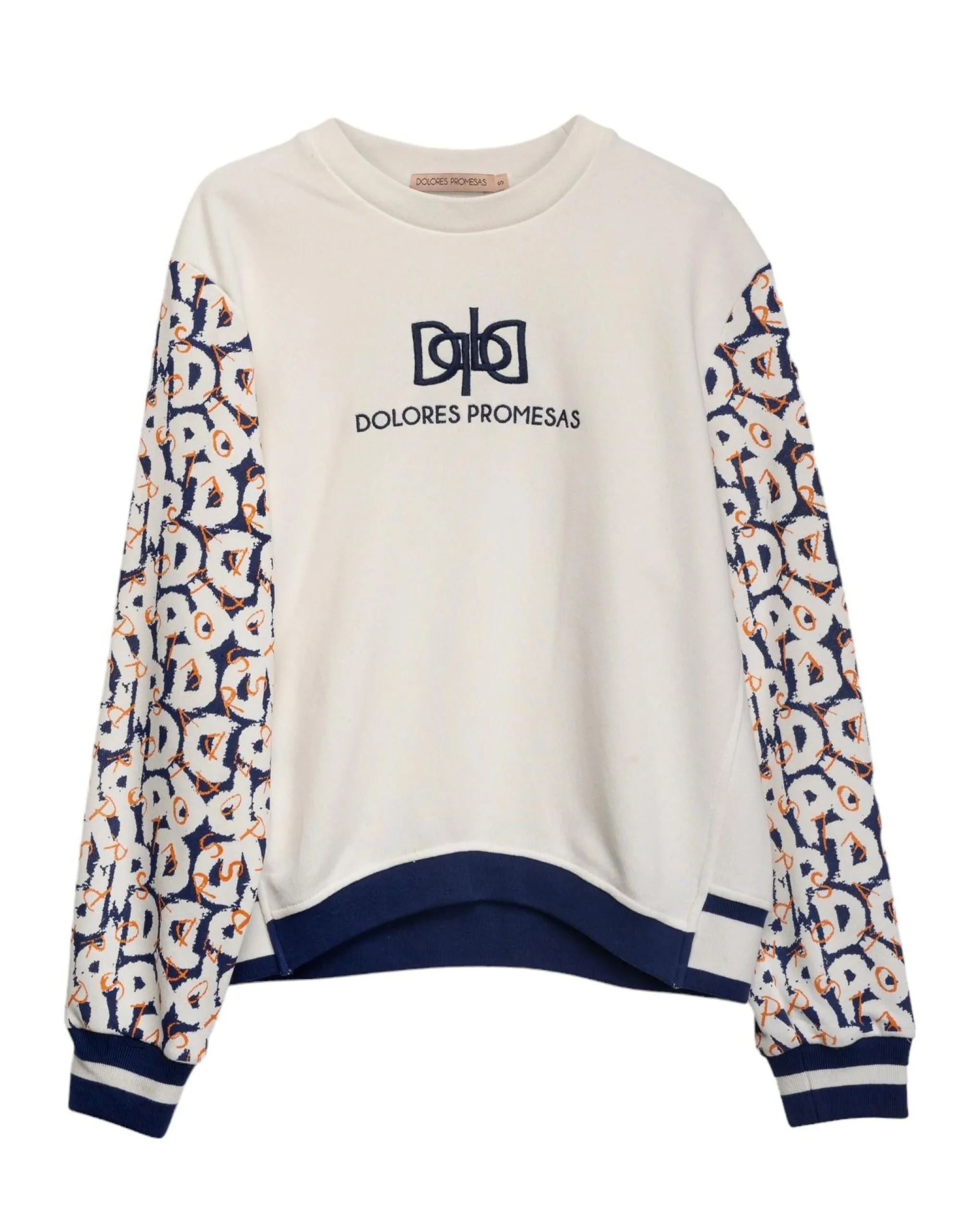 Sudadera mangas letras azules