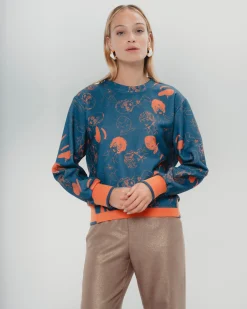 Sudadera Marina Azul Naranja