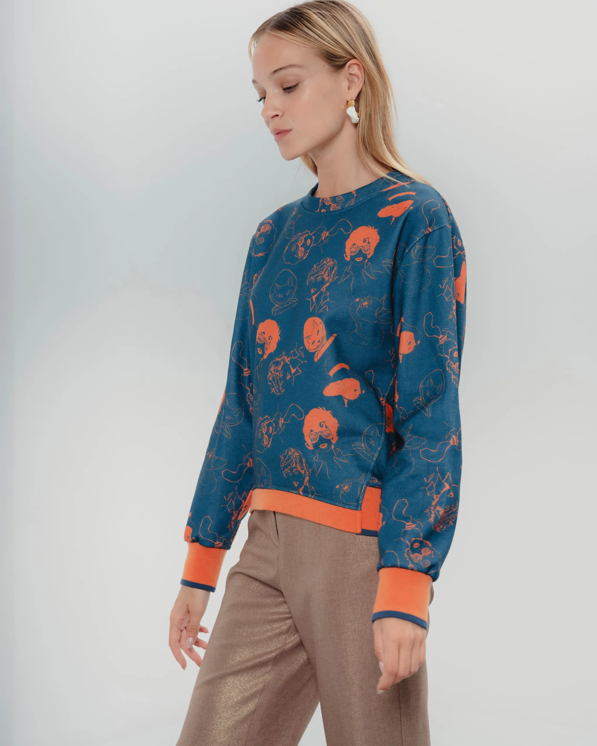 Sudadera Marina Azul Naranja