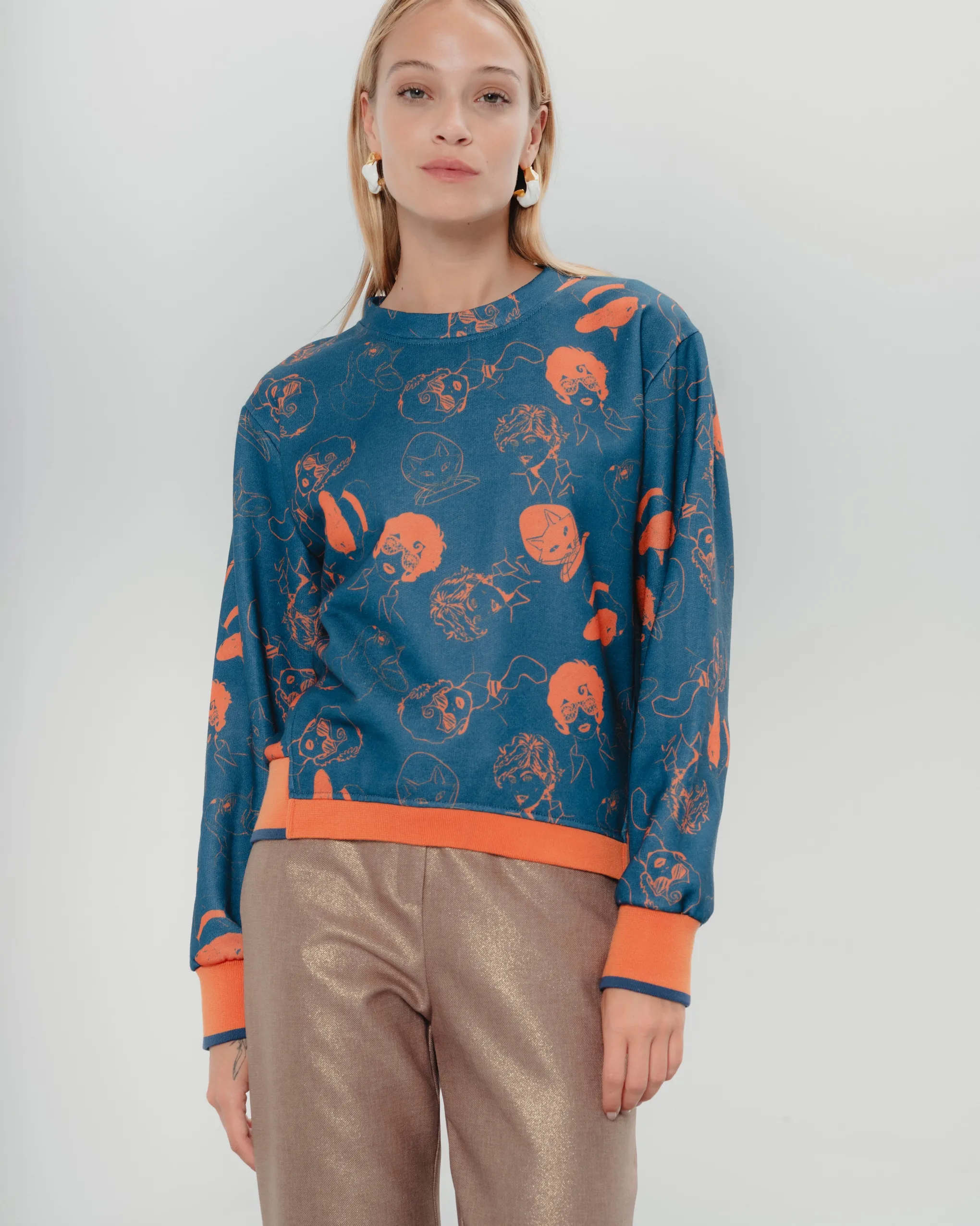 Sudadera Marina Azul Naranja