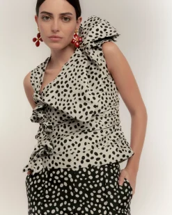 Top Polka Dots Blanco