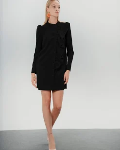 Vestido corto Filipa volantes negro